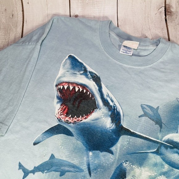 Wild Gear Mote Aquarium All Over Shark Graphic Tee T Shirt Men's XXL Jaws Turtle - Picture 5 of 10